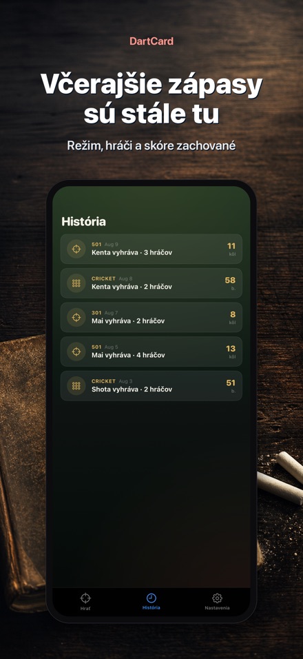 DartCard: Počítadlo Šípok 8