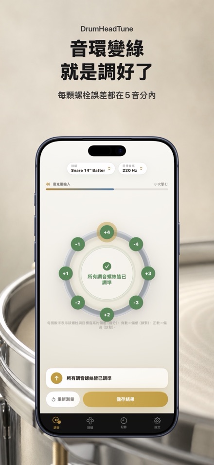 爵士鼓調音器:逐個鼓耳測音,均勻調整鼓皮張力 2