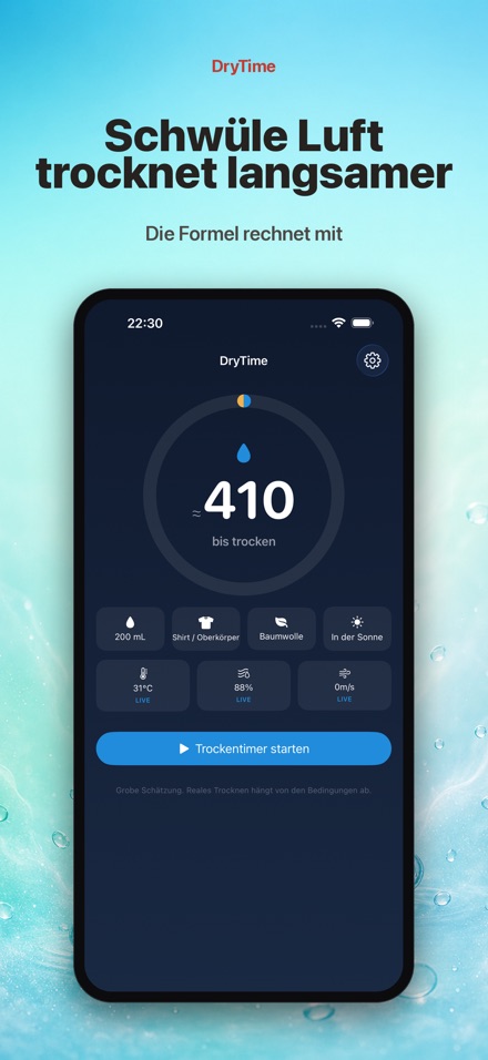 DryTime: Wann trocken? 6