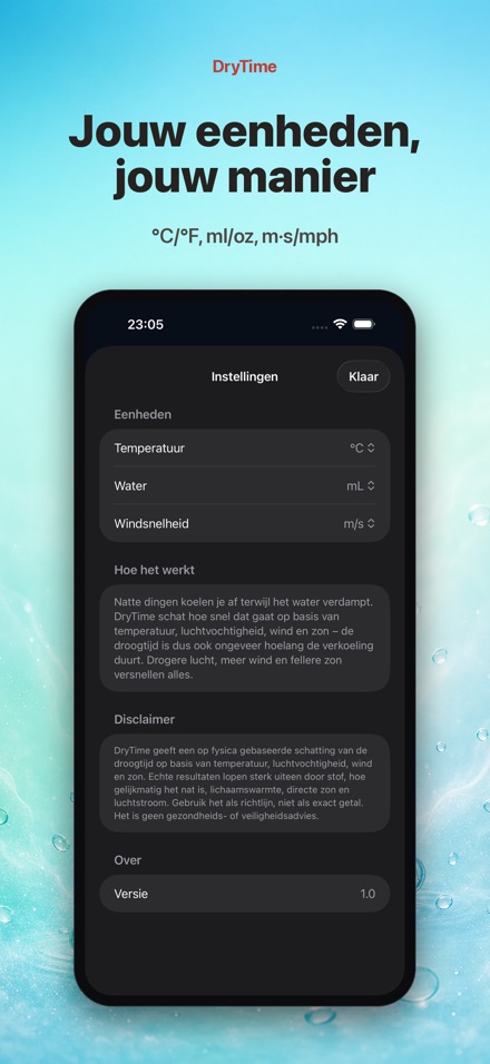 DryTime: hoelang tot droog 10