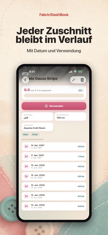 FabricStashBook: Stoffe 8