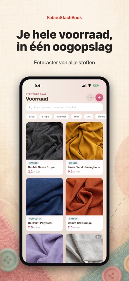 FabricStashBook: Stofvoorraad