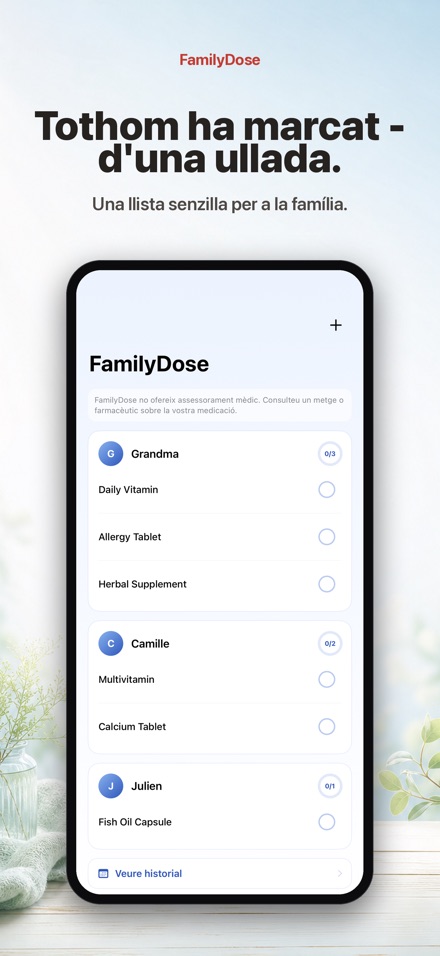 FamilyDose: Control Familiar