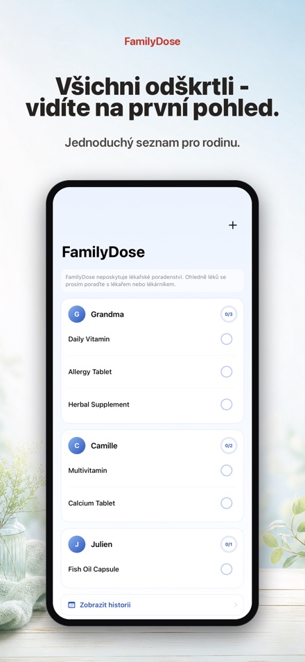 FamilyDose: Checklist rodiny