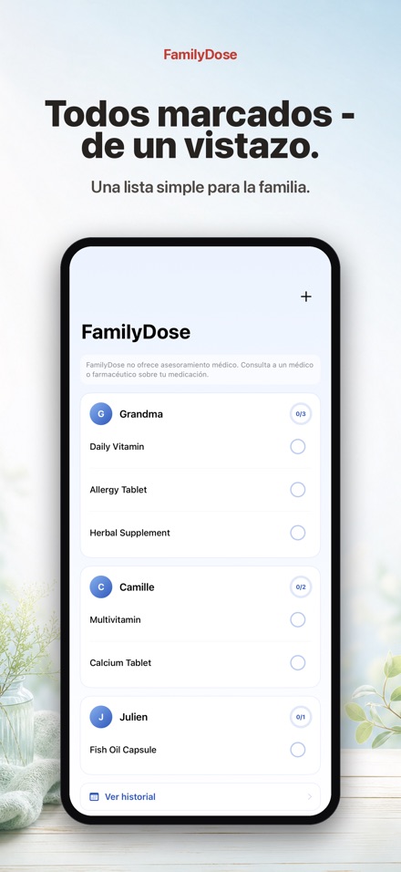 FamilyDose: Control Familiar