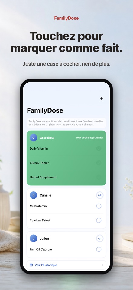 FamilyDose: Suivi de prise 2