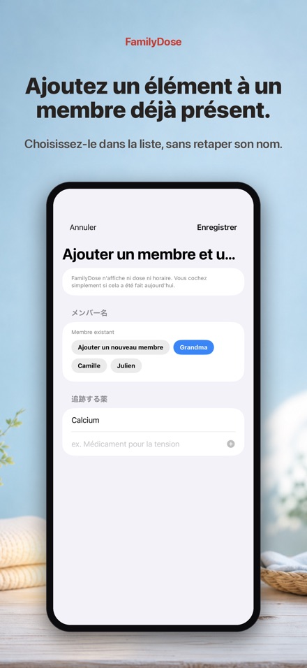 FamilyDose: Suivi de prise 10