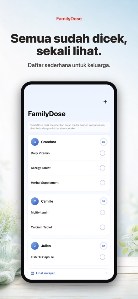 FamilyDose: Cek Obat Keluarga