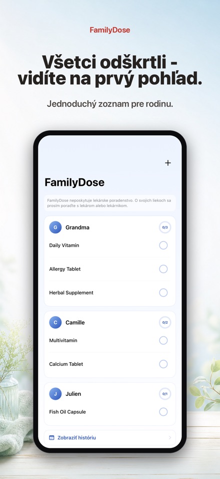 FamilyDose: Checklist rodiny