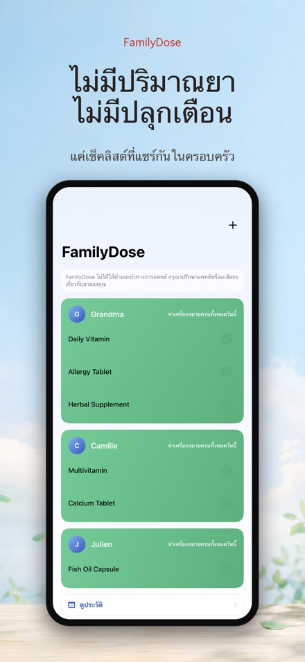 FamilyDose: เช็คลิสต์ครอบครัว 9