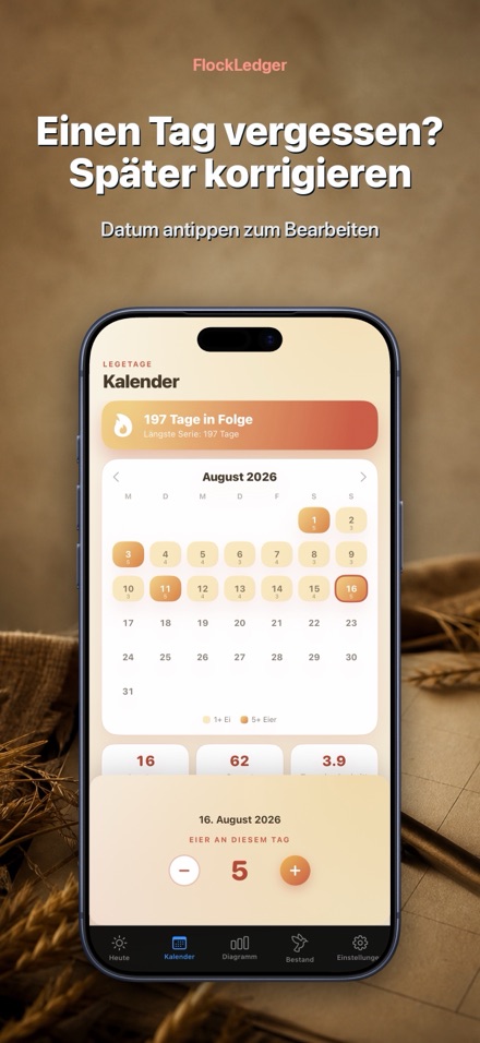 FlockLedger: Eier-Zähler 8
