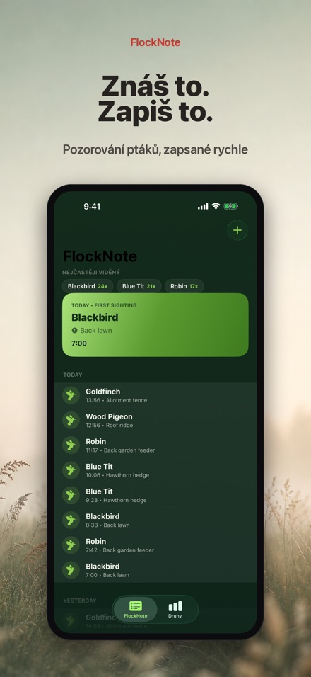 FlockNote: Deník Pozorování