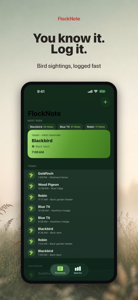 FlockNote: Bird Sighting Log