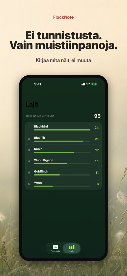 FlockNote: Lintuhavainnot 9