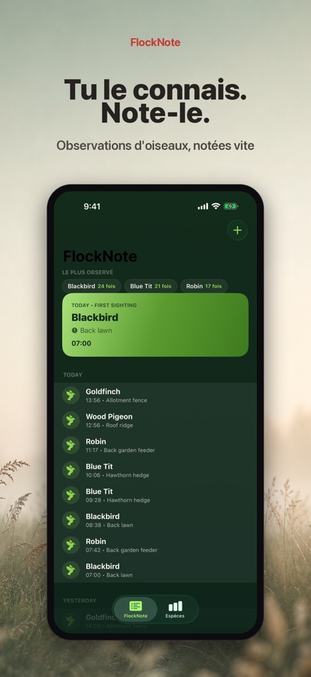 FlockNote: Journal d'Oiseaux