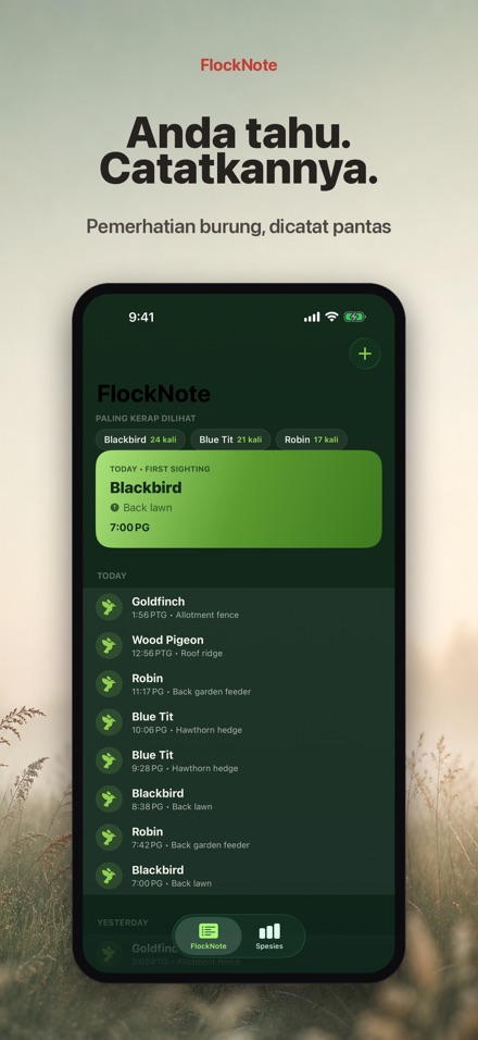 FlockNote: Log Burung