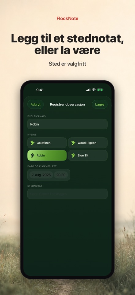 FlockNote: Fugleobservasjon 5