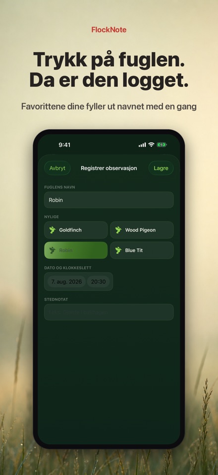 FlockNote: Fugleobservasjon 10