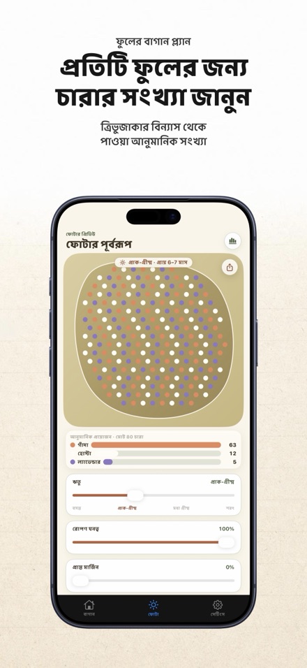 FlowerBedPlan: চারার সংখ্যা 8