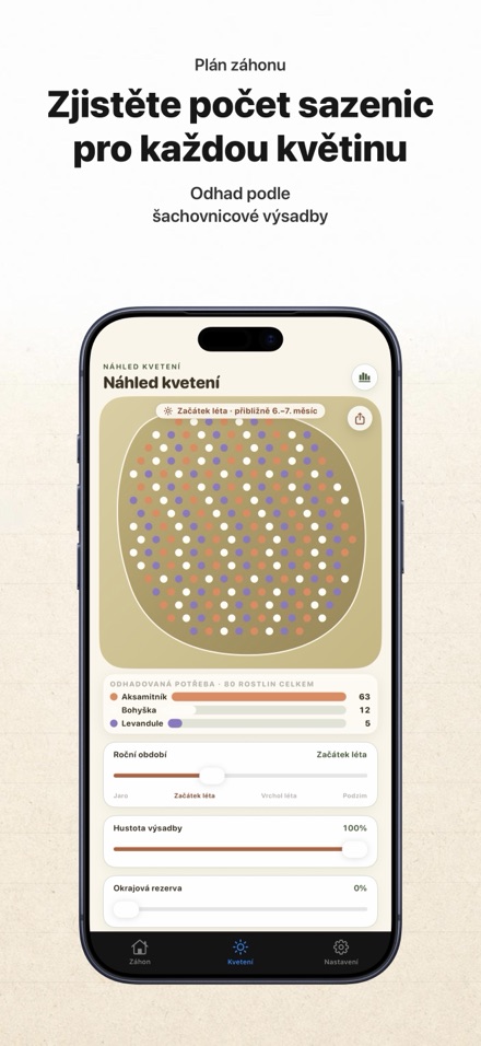 FlowerBedPlan: počet sazenic 8