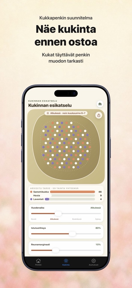 FlowerBedPlan: taimien määrä 1