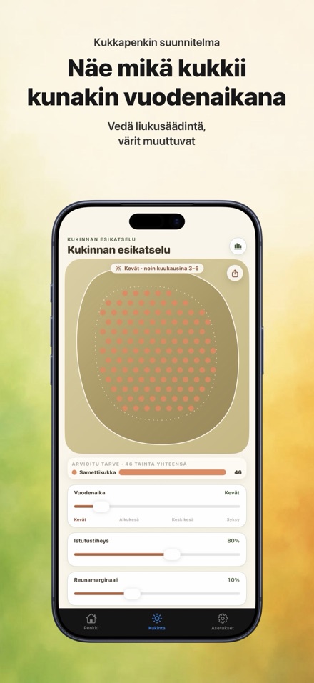 FlowerBedPlan: taimien määrä 6
