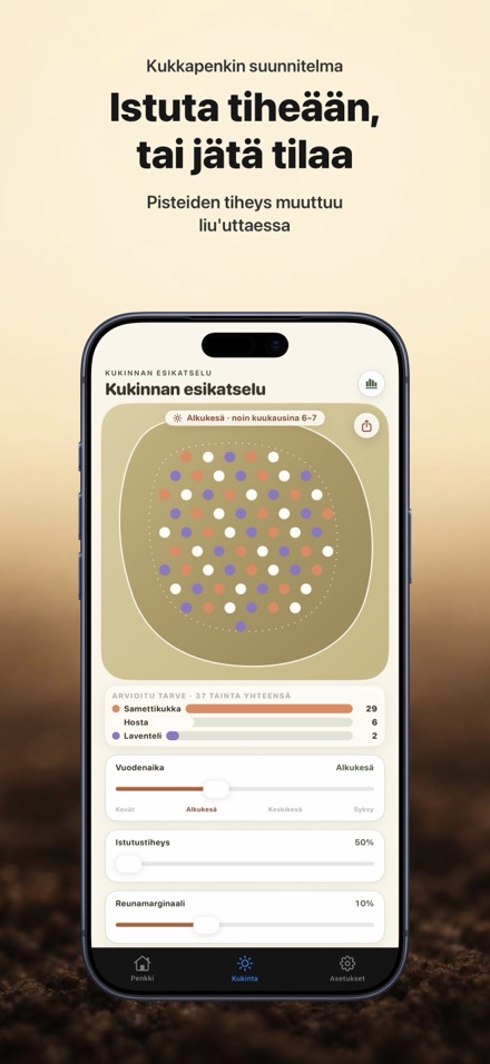 FlowerBedPlan: taimien määrä 7