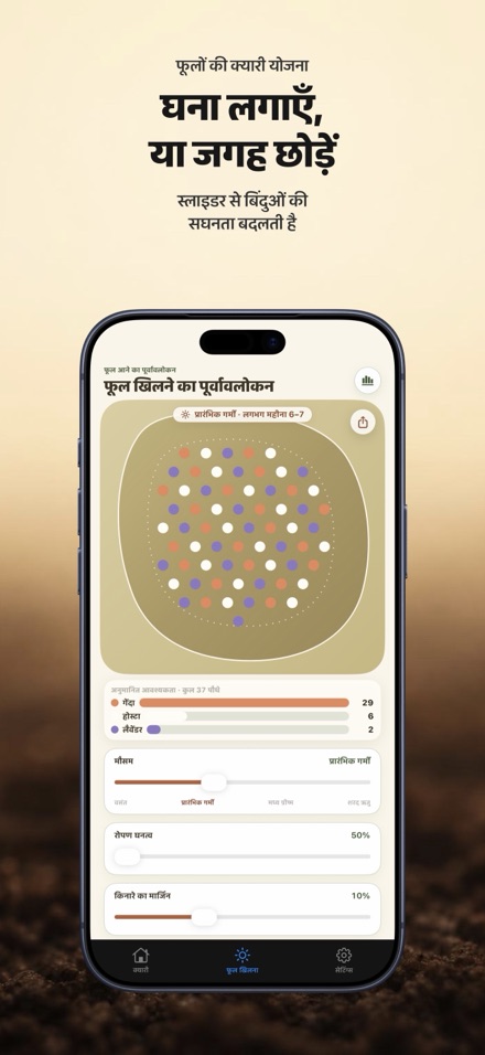 FlowerBedPlan: पौधों की संख्या 7