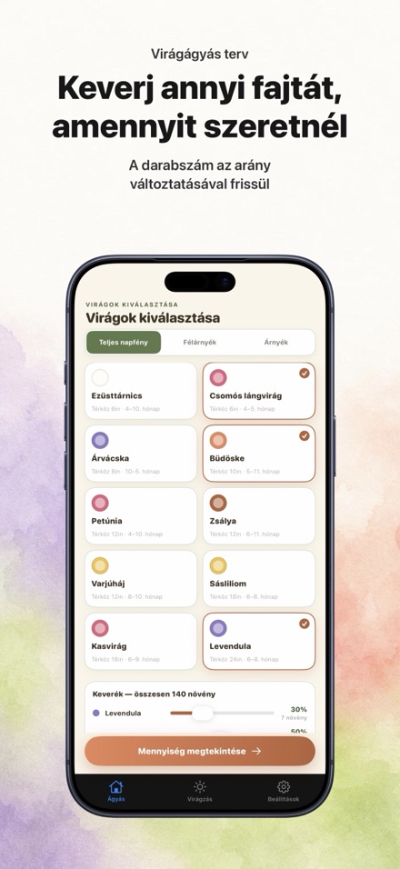FlowerBedPlan: palánták száma 5