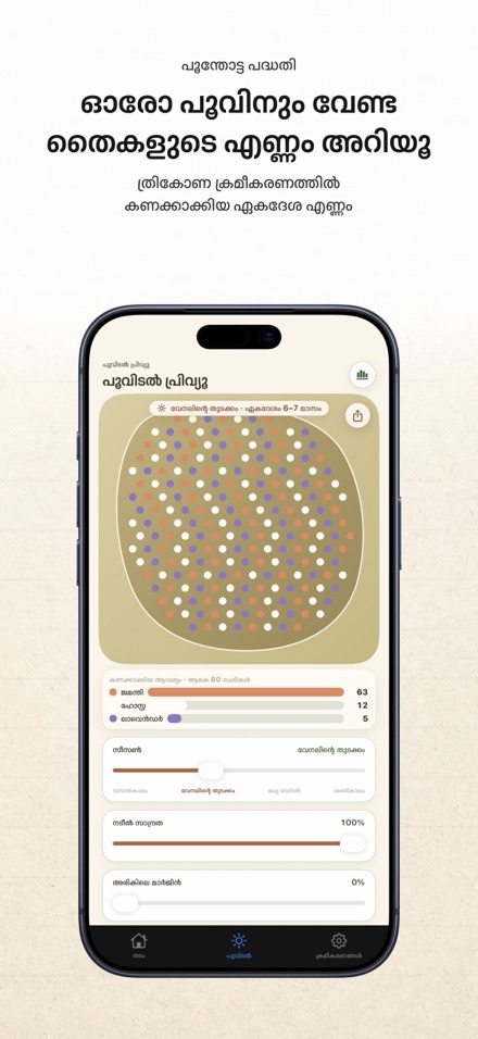 FlowerBedPlan: തൈകളുടെ എണ്ണം 8