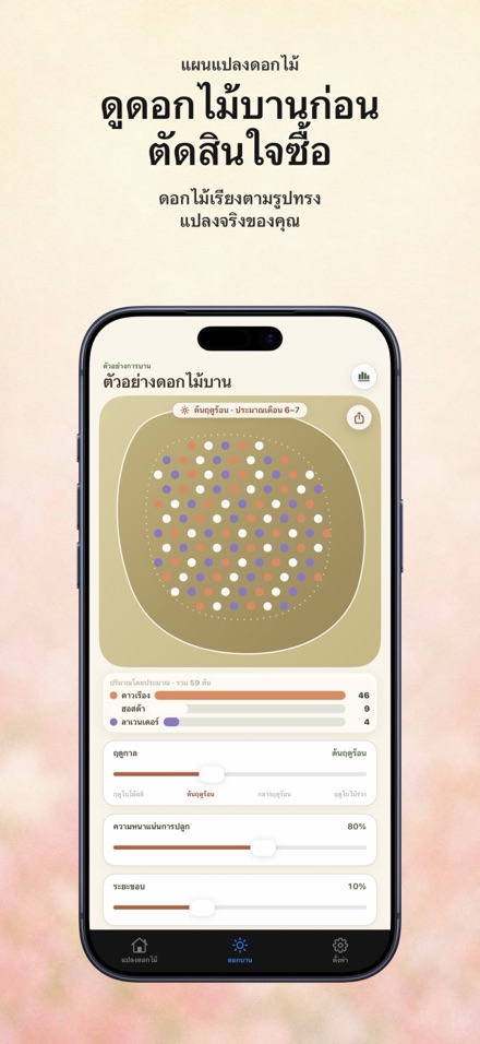 FlowerBedPlan: จำนวนต้นกล้า 1