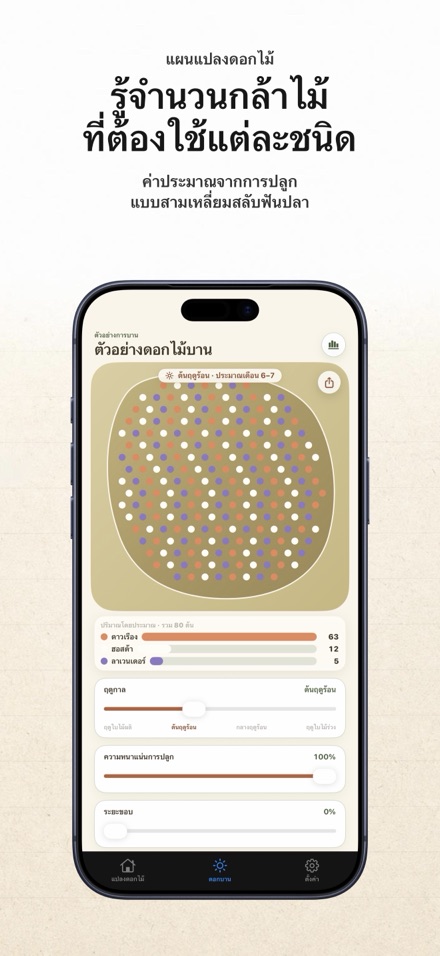 FlowerBedPlan: จำนวนต้นกล้า 8