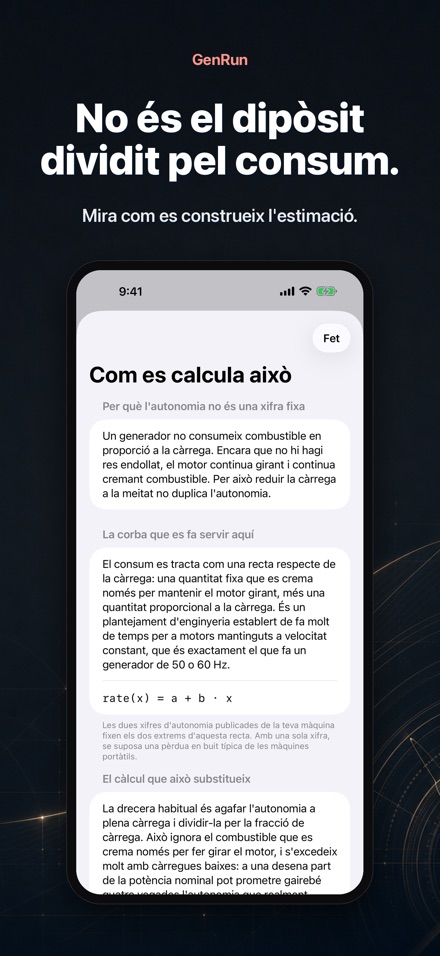 GenRun: autonomia generador 3