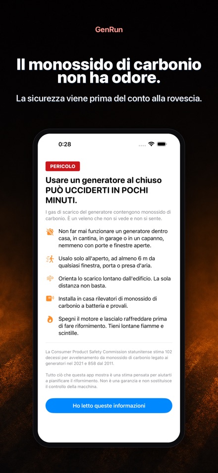 GenRun: autonomia generatore 8