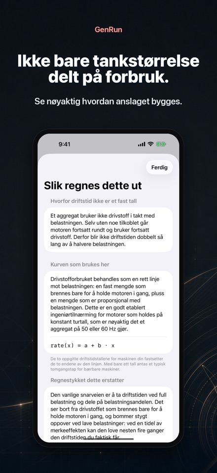 GenRun: aggregatets driftstid 3
