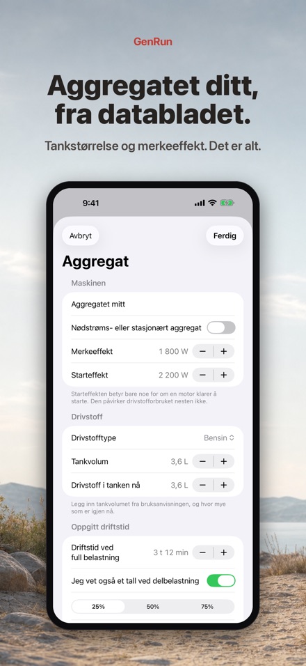 GenRun: aggregatets driftstid 5
