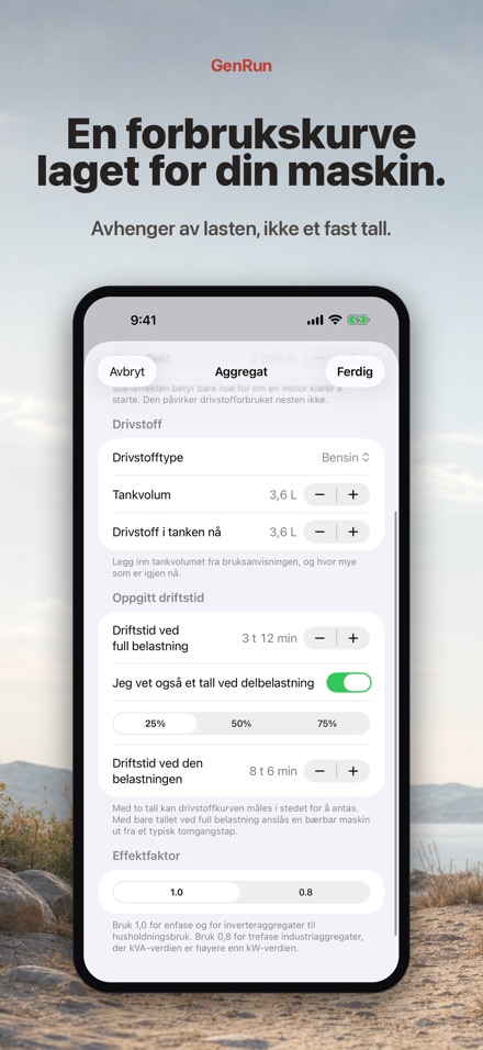 GenRun: aggregatets driftstid 6