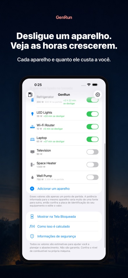 GenRun: autonomia do gerador 2