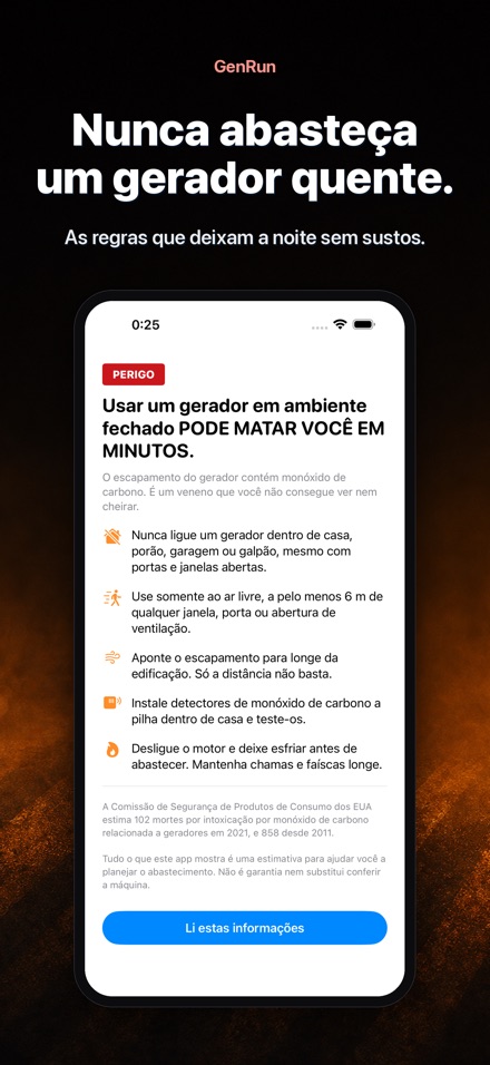 GenRun: autonomia do gerador 9