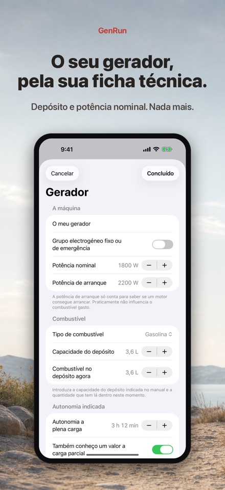 GenRun: Autonomia do Gerador 5