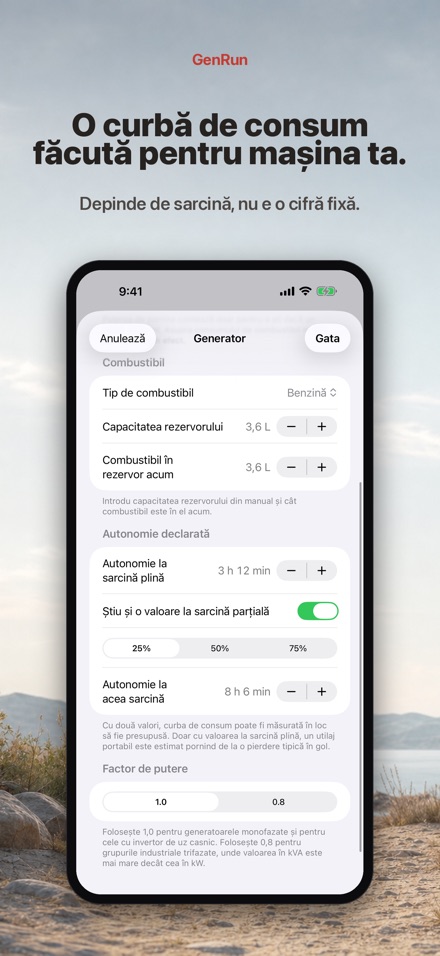 GenRun: Autonomie generator 6