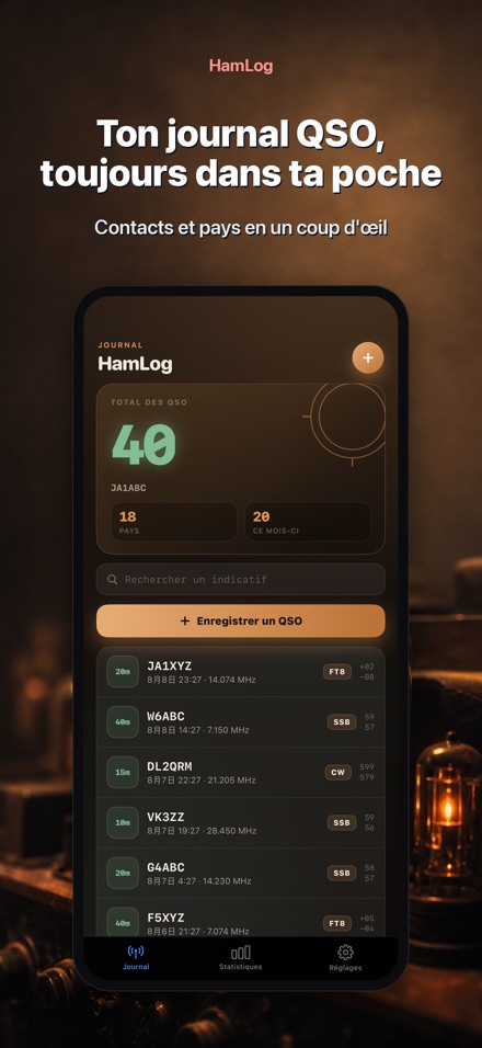 HamLog: Carnet QSO Radio