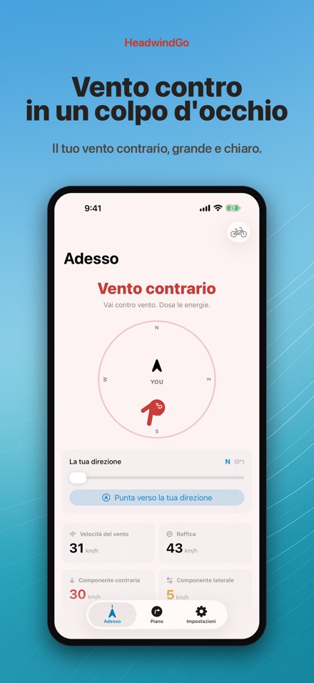 HeadwindGo: vento in bici