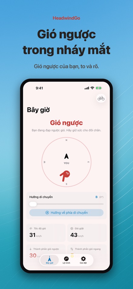 HeadwindGo: Gió ngược đạp xe