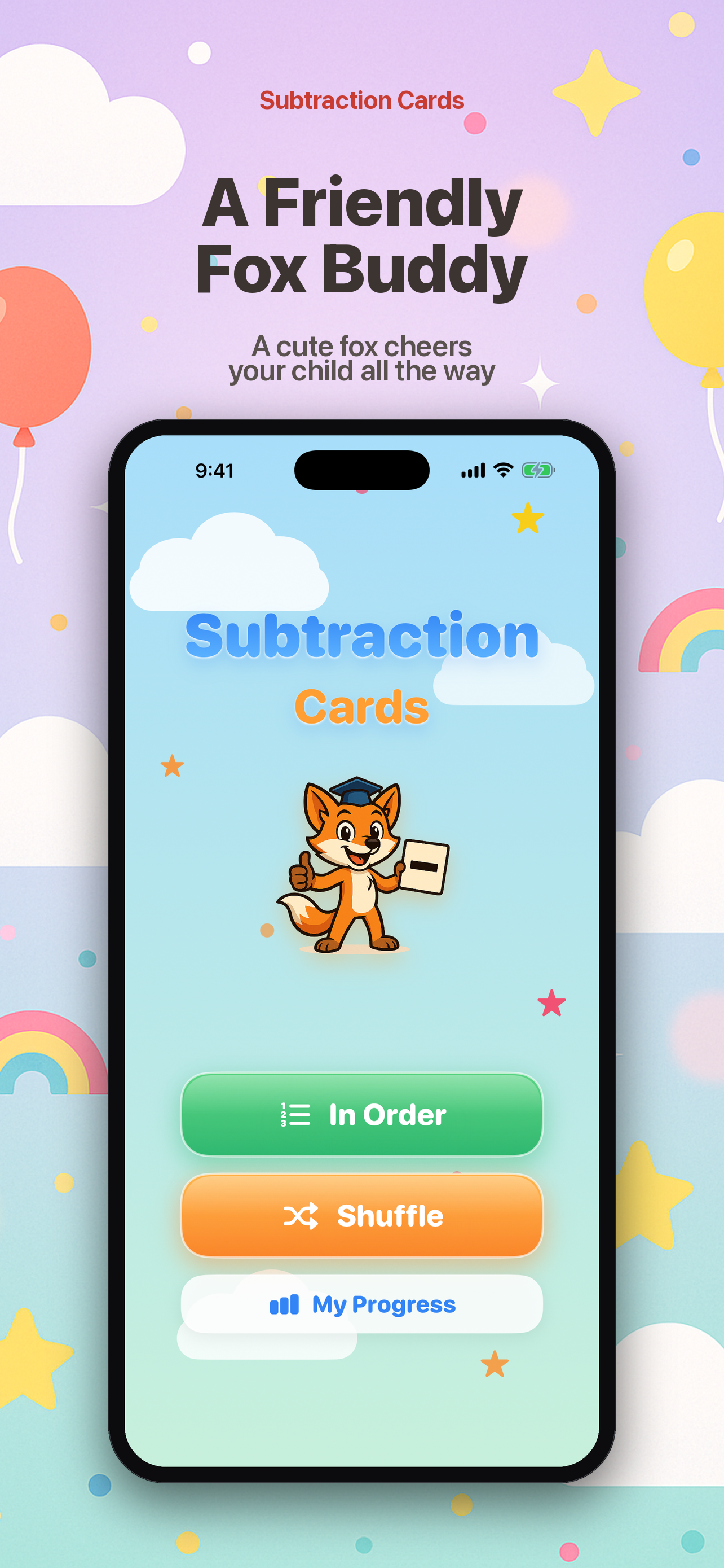 Subtraction Cards