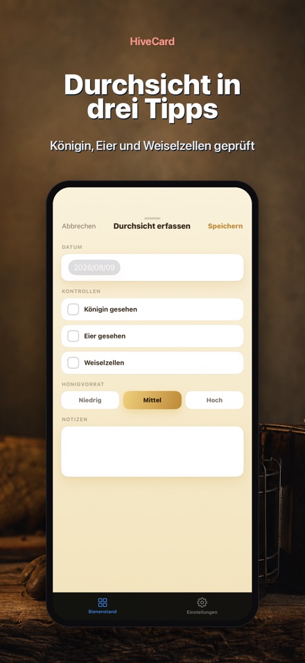 HiveCard: Bienen-Logbuch 3