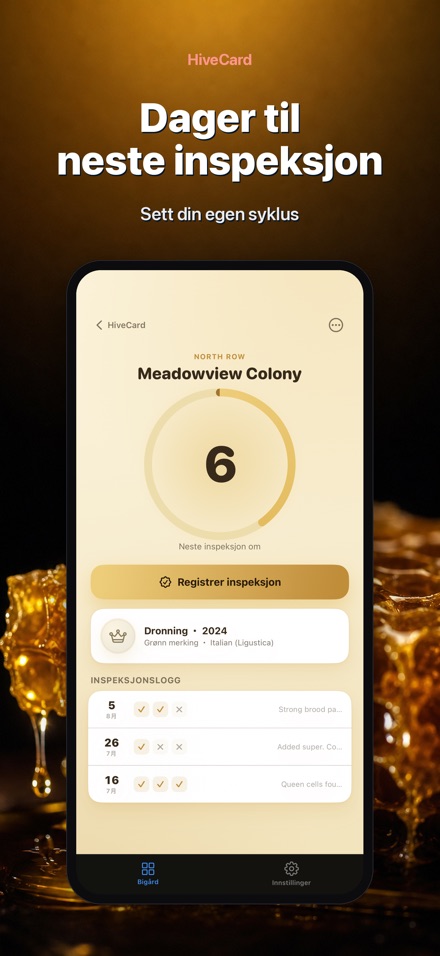 HiveCard: Birøkterlogg 2