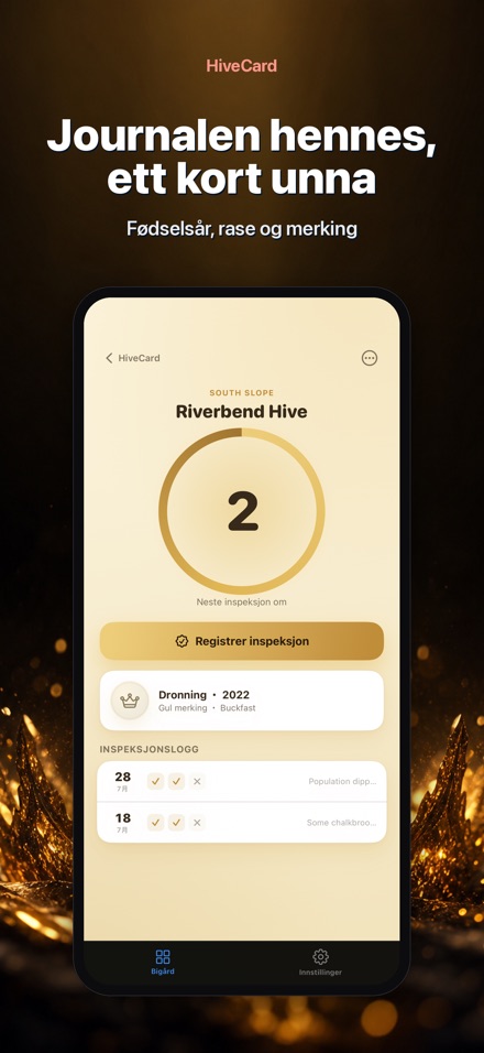 HiveCard: Birøkterlogg 8
