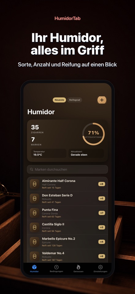 HumidorTab: Cigar Shelf Log