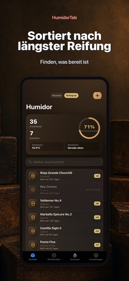 HumidorTab: Cigar Shelf Log 6
